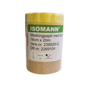 Maskingpapir m/tape 18cm x 20 mtr