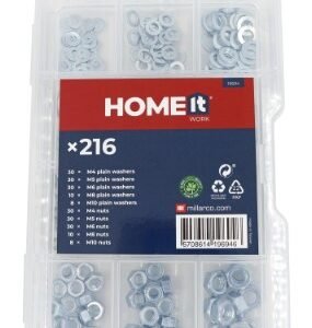 skiver og møtrikker i sortimentskasse Home it